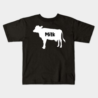 Funny Milk Dairy Cow Graphic T-Shirt Kids T-Shirt